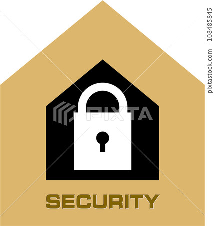 用堅固的房子和鑰匙表達的安全標記 108485845