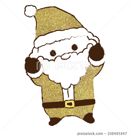 插畫素材聖誕老人手繪金色 插畫素材聖誕老人手繪金色 108485847