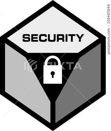 用堅固的塊和鑰匙表示的安全標記 108485849
