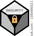 Security mark expressed with a sturdy block and key 108486021