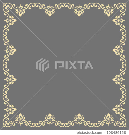 Floral Abstract Square Vector Frame With Arabesques 108486138