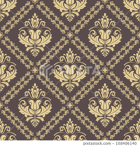 Classic Seamless Vector Fine Pattern With Arabesques 108486140