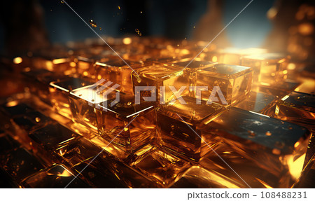 Abstract background in black and gold color. 108488231