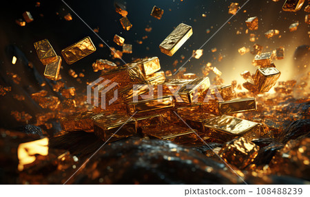 Abstract background in black and gold color. Abstract background in black and gold color. 108488239