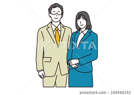 亞洲男性和女性商人 亞洲男性和女性商人 108488242