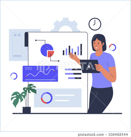 Business analysis concept illustration. Data analysis for business. Vector flat illustration 108488544
