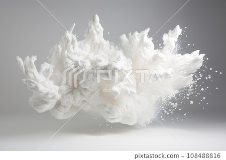 Abstract Motion of White Foam Flying in Air in Studio Light Abstract Motion of White Foam Flying in Air in Studio Light 108488816