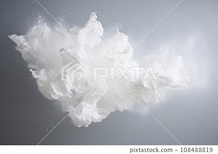 Abstract Motion of White Foam Flying in Air in Studio Light Abstract Motion of White Foam Flying in Air in Studio Light 108488819
