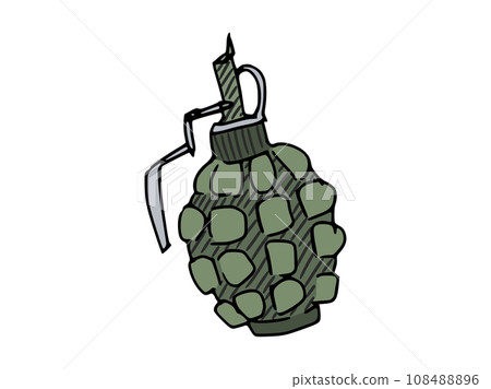 grenade simple drawing in doodle sketch style new 108488896
