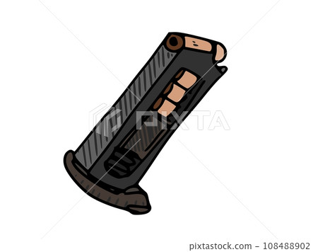 magazine with cartridges from a hand gun doodle 108488902