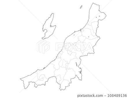 Blank map Niigata prefecture 108489136