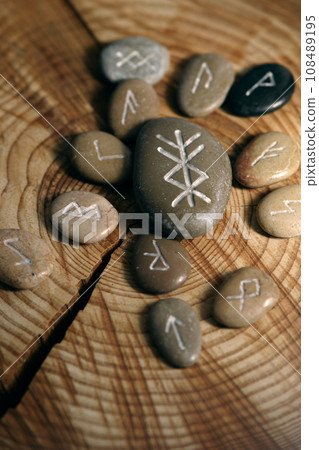 runic talisman runescript surrounded by runes runic talisman runescript surrounded by runes 108489195