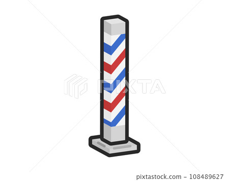 Illustration of barber shop sign pole (3D line drawing) Illustration of barber shop sign pole (3D line drawing) 108489627