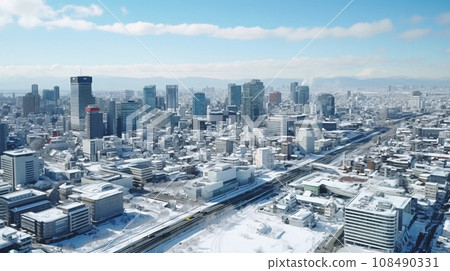 冬季城市,雪城景觀,AI 生成圖像 冬季城市,雪城景觀,AI 生成圖像 108490331