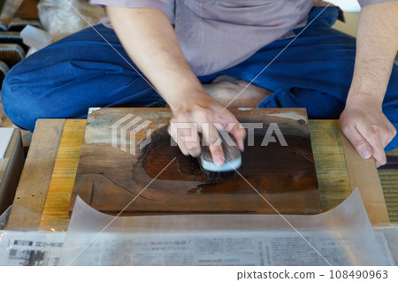 浮世繪製作之前的印刷過程 浮世繪製作之前的印刷過程 108490963