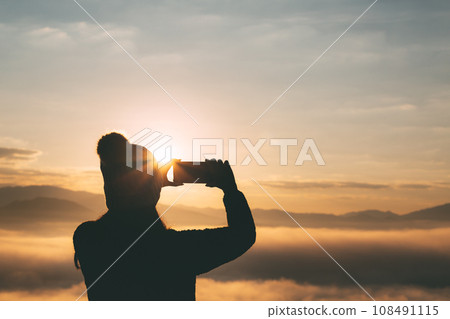 Traveler woman with smartphone Traveler woman with smartphone 108491115