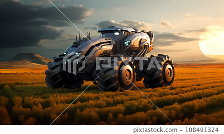 Futuristic Tractor Hyperrealistic 3D-Style Concept Futuristic Tractor Hyperrealistic 3D-Style Concept 108491324