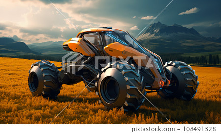 Futuristic Tractor Hyperrealistic 3D-Style Concept Futuristic Tractor Hyperrealistic 3D-Style Concept 108491328