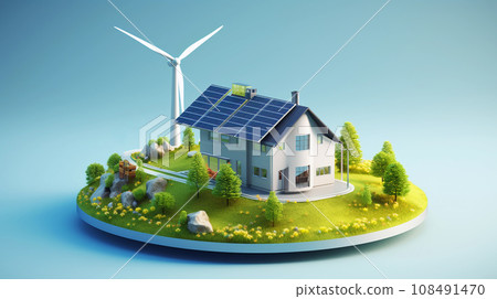 Sustainable Energy Futuristic City Concept Illustration Sustainable Energy Futuristic City Concept Illustration 108491470