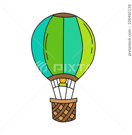 Balloon Flying Children Vector Doodle Template for Books Balloon Flying Children Vector Doodle Template for Books 108492138