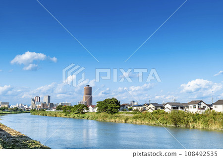 靜岡縣濱松市的中心城區和馬込河Actoshi塔 靜岡縣濱松市的中心城區和馬込河Actoshi塔 108492535