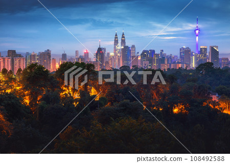 Kuala Lumpur city skyline in sunrise 108492588