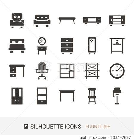 Product icon Furniture silhouette icon 108492637