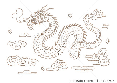 金龍透明插畫素材 108492707