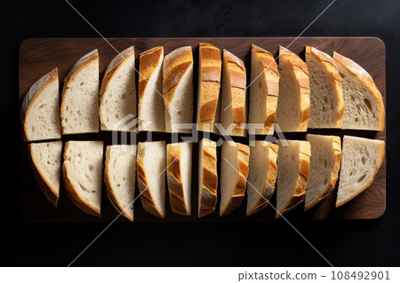 Overhead Elegance- Bread Loaf Perspectives. AI-generated content 108492901