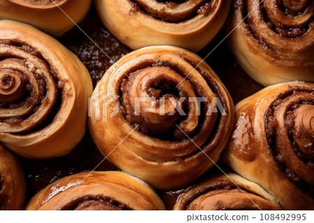 Seductive Spiral Cinnamon Rolls. AI-generated content 108492995