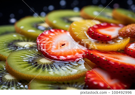 Vibrant Freshness-Colorful Fruit Salad Ensemble. AI-generated content 108492996