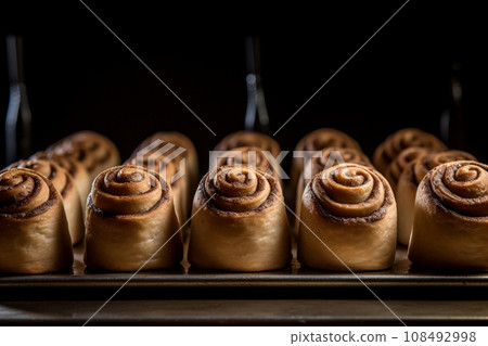 Seductive Spiral Cinnamon Roll. AI-generated content 108492998