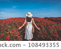 Traveler asian woman travel in flower garden at Chiang Mai Thailand 108493355