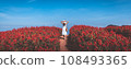 Traveler asian woman travel in flower garden at Chiang Mai Thailand 108493365