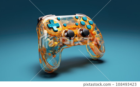 The glass game controler on a gradient background 108493423