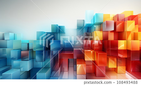 由彩色塑膠塊組成的幾何背景 108493488