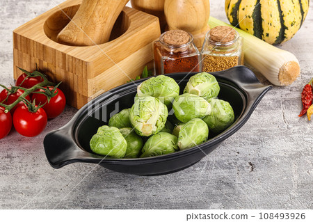 Brussels sprout cabbage in the bowl 108493926