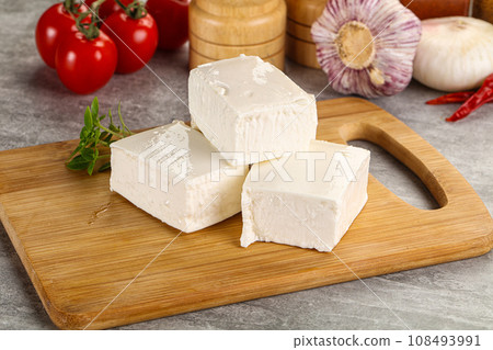 Greek traditional organic feta cheese Greek traditional organic feta cheese 108493991