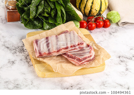 Raw lamb ribs for cooking 108494361