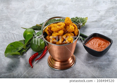 Golden fried squid crispy tempura 108494520