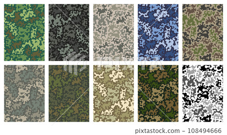 Military textile of camouflage for uniform. Como fabric textured material. 108494666
