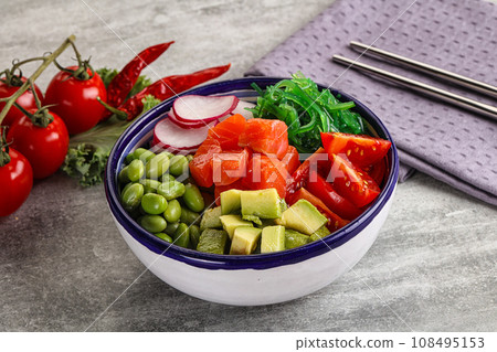 Hawaian cuisine - Poke with salmon Hawaian cuisine - Poke with salmon 108495153