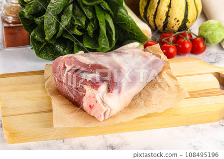 Raw lamb shank for cooking 108495196