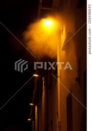 Street lamps in the fog. 108496643