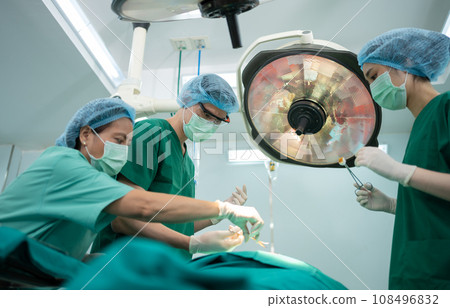 Asian Professional surgeons team performing surgery in the operating room, surgeon, Assistants, and Nurses Performing Surgery on a Patient, health care cancer and disease treatment concept Asian Professional surgeons team performing surgery in the operating room, surgeon, Assistants, and Nurses Performing Surgery on a Patient, health care cancer and disease treatment concept 108496832