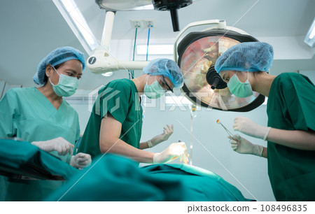 Asian Professional surgeons team performing surgery in the operating room, surgeon, Assistants, and Nurses Performing Surgery on a Patient, health care cancer and disease treatment concept Asian Professional surgeons team performing surgery in the operating room, surgeon, Assistants, and Nurses Performing Surgery on a Patient, health care cancer and disease treatment concept 108496835