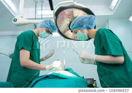 Asian Professional surgeons team performing surgery in the operating room, surgeon, Assistants, and Nurses Performing Surgery on a Patient, health care cancer and disease treatment concept Asian Professional surgeons team performing surgery in the operating room, surgeon, Assistants, and Nurses Performing Surgery on a Patient, health care cancer and disease treatment concept 108496837