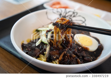 Korean food Cuisine 짜장면 자장면 Jajangmyeon Jajangmyeon noodles noodles Korean food Cuisine 짜장면 자장면 Jajangmyeon Jajangmyeon noodles noodles 108497219