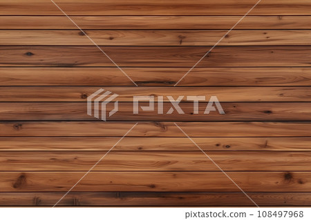 Repeatable wooden planks texture. Brown, seamless and realistic wood material. Close up view. Generative AI. 108497968
