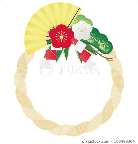 Illustration of shimenawa decoration 108499304